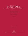 Titel: Händel - Utrecht Jubilate, HWV 279, Partitur. Oben steht "Bärenreiter Urtext" auf einem dunkelroten Hintergrund.