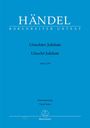Text: "HÄNDEL BÄRENREITER URTEXT Utrechter Jubilate Utrecht Jubilate HWV 279 Klavierauszug Vocal Score". Blauer Hintergrund.