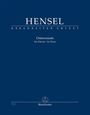 HENSEL, BÄRENREITER URTEXT, Ostersonate für Klavier, blauer Hintergrund, Bärenreiter-Logo unten.
