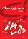 „chorissimo! red“, „Singen ab Klasse 5 | Hauptband“. Illustration: lachende Jugendliche beim gemeinsamen Singen.