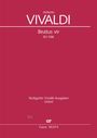 Covertext: Antonio Vivaldi, Beatus vir, RV 598, Stuttgarter Vivaldi-Ausgaben, Urtext, Carus 40.014. Roter Hintergrund.
