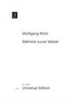 Wolfgang Rihm: Mehrere kurze Walzer für Klavier zu 4 Händen (1979/1988), Noten