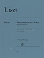 Auf blauem Hintergrund steht: "Liszt, Klavierkonzert Nr. 2 A-Dur, G. Henle Verlag".