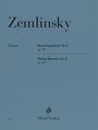 "Zemlinsky Streichquartett Nr. 3 Opus 19, Urtext, G. Henle Verlag." Blaues Cover mit schlichtem Design und einem Logo.