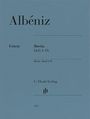 "Albéniz, Urtext, Iberia Heft I–IV, G. Henle Verlag", blaues Cover, schlichtes Design, klarer schwarzer Text.
