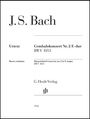 J.S. Bach, Cembalokonzert Nr. 2 E-dur BWV 1053. Urtext von G. Henle Verlag. Logo mit "jh".