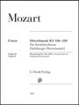 Mozart, Divertimenti KV 136–138 für Streichorchester, Violine II. G. Henle Verlag, Textlogo unten.