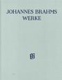 Text: "JOHANNES BRAHMS WERKE" oben, darunter ein stilisiertes "B". Heller Hintergrund, schlichte Gestaltung.