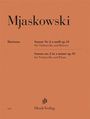 "Mjaskowski Horizons, Sonate Nr. 2 a-moll op. 81 für Violoncello und Klavier. HenleVerlag Logo unten."
