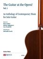 "The Guitar at the Opera! Vol. 1, An Anthology of Contemporary Music for Solo Guitar. Musik von Marco Nodari u.a. Gitarrenrücken rechts."
