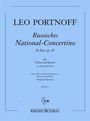 „Leo Portnoff, Russisches National-Concertino, D-Dur op. 85, für Violine und Klavier, von Tomislav Butorac,“ blauer Hintergrund.