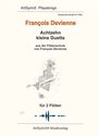 François Devienne, Achtzehn kleine Duette, Flötenschule, für 2 Flöten. Gezeichnete Flötenspieler-Silhouette.