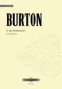 "Burton: O iter fortissimum for Double Choir" oben, kunstvolle Ornamente und "Edition Peters" unten.