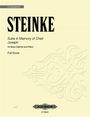"STEINKE: Suite in Memory of Chief Joseph für Bassklarinette und Klavier. Vollständige Partitur." Verzierungen als Hintergrund.