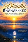 "Divinity Remembered" von Sharon Elaine Boyd; Sonnenuntergang über dem Meer, Vollmond spiegelt im Wasser.