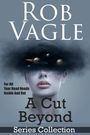 Text: "Rob Vagle. For All Your Head Needs Inside And Out. A Cut Beyond. Series Collection." Gesicht mit Weltraum-Szene.
