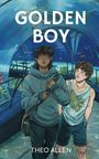 "Golden Boy" und "Theo Allen". Zwei Jungen in einem Unterwasser-Tunnel, einer trägt einen Rucksack, Haie schwimmen darüber.