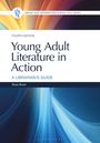"Young Adult Literature in Action: A Librarian’s Guide" von Rose Brock. Buntes abstraktes, dynamisches Design.