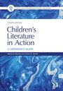 Es ist das Cover eines Buchs mit blau-weißen Wirbelmustern. Titel: "Children’s Literature in Action".