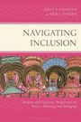 "NAVIGATING INCLUSION" von Kelly P. Vaughan und Erin J. Hayden. Illustration: Bunte, stilisierte Figuren auf rosa Hintergrund.