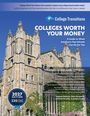 „Colleges Worth Your Money“, 2027 Edition, zeigt 220 Colleges. Enthält Bewertungen, Karriereinfos und Programme. Historisches Gebäude im Hintergrund.