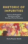 "RHETORIC OF IMPURITIES" in gelber Schrift, darunter eine bunte, abstrakte Malerei. Name: Karly Poyner-Smith.