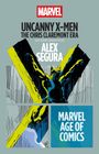 Texte: "MARVEL", "UNCANNY X-MEN", "THE CHRIS CLAREMONT ERA", "ALEX SEGURA", "MARVEL AGE OF COMICS". Illustration einer Figur mit Krallen.