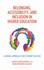 Titel: "Belonging, Accessibility, and Inclusion in Higher Education". Bunte Silhouetten von Köpfen im Profil.