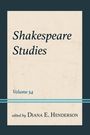 "Shakespeare Studies, Volume 54, edited by Diana E. Henderson" in elegant Schrift auf beigem Hintergrund mit blauem Rand.