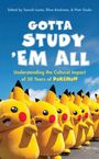 Titel: "Gotta Study 'Em All". Gelbe Pikachu-Maskottchen stehen in Reihen unter blauem Himmel.