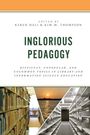 "INGLORIOUS PEDAGOGY: Difficult, Unpopular, and Uncommon Topics in Library and Information Science Education." Ein Buchcover mit Bibliotheksregalen und Sonnenuntergang.