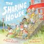 "The Sharing House". Kinder spielen glücklich vor einem Haus mit rotem Dach. Wäsche hängt zum Trocknen an Leinen.