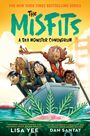 "The New York Times Bestselling Series: The Misfits, A Sea Monster Conundrum" zeigt eine Gruppe Kinder in einem Boot.