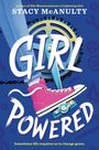 Text: "GIRL POWERED. Sometimes life requires us to change gears." Illustration: Pinker Sneaker auf Fahrradkette.