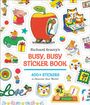 "Richard Scarry's Busy, Busy Sticker Book. 400+ Stickers to Decorate Your World!" Bunte Aufkleber von Tieren, Autos, Geschenken.
