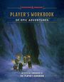 „Dungeons & Dragons: Player's Workbook of Epic Adventures“. Untertitel: „An Official Companion to The Player's Handbook“. Eine Gruppe Reisender mit Fackeln im Schnee.