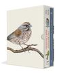 „Amy Tan, The Backyard Bird Chronicles“; Illustration: Spatz auf Ast, stilvoll.
