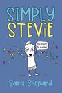 "SIMPLY STEVIE", "New school? No problem!", "Sara Shepard". Illustration eines glücklichen Kindes mit Konfetti.