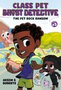 „Class Pet Ghost Detective: The Pet Rock Ransom“, ein Comic-Cover mit Kindern, Geistern und Wasserspielen.