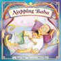 Text: "Napping Baba" von Roger Lam, illustriert von Alina Chau. Illustration: Kind umarmt schlafenden Erwachsenen.