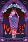 "Midnight at the Vampire Inn" oben, "Lindsay Currie" unten. Illustration: Junge mit hellem Haar in einem Sarg.