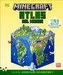 "Minecraft Atlas del Mundo. Más de 60 ideas para construir. Crea el mundo real en Minecraft." Würfelförmige Landschaft.