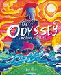 "The Odyssey: A Modern Retelling" von Liv Albert. Ein Krieger in Helm, ein Schiff, bunte Wellen und ein leuchtender Himmel.