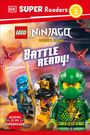 DK Super Readers Level 2, LEGO Ninjago Dragons Rising, Battle Ready! Drei bunte Ninjago-Figuren mit Schwertern.
