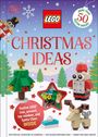 Logo oben: LEGO. Roter Text: "CHRISTMAS IDEAS". Illustration zeigt LEGO-Weihnachtsszenen und Bauten.