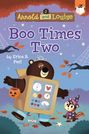 Titel: "Boo Times Two"; Autorenname: "Erica S. Perl." Bär im Roboterkostüm mit Kürbislaterne und Stinktier in Hexenkostüm.