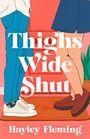 „Thighs Wide Shut“, „Hayley Fleming“. Zwei Personen stehen nah beieinander. Illustrativ, farbenfrohe Kleidung.