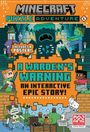 „Minecraft Puzzle Adventure: A Warden's Warning“. Enthält Poster. Charaktere in Minecraft-Stil mit Waffen und Werkzeugen.