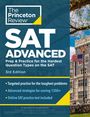 The Princeton Review® SAT Advanced: 3rd Edition. Fokus auf schwierigste SAT-Fragen. Text neben Schulgebäude und US-Flagge.