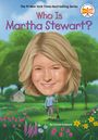 Text: "Who Is Martha Stewart? by Crystal Hubbard." Illustration einer Person mit großem Kopf im Garten.